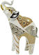 Ankor Dekorativer Elefant aus Polyresin in Gold/ Beige 14x6x21cm 1Stück