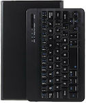 Klappdeckel Synthetisches Leder mit Tastatur Englisch US Schwarz (Galaxy Tab A7 Lite) 104100433A