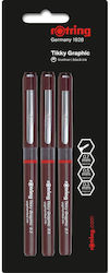 Rotring Tikky Graphic Fineliners Black 3pcs