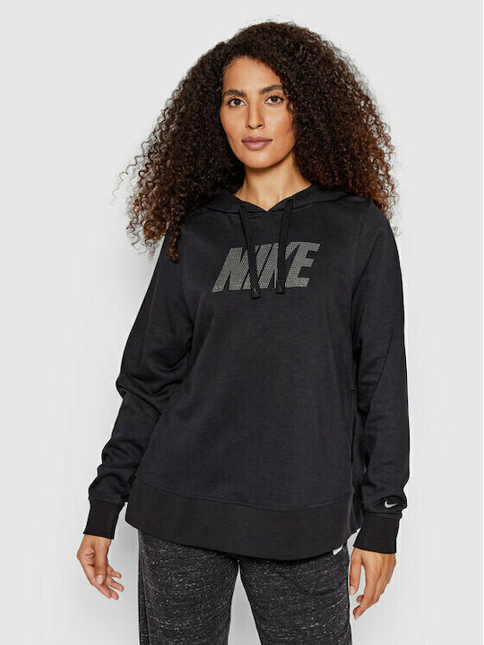 Dri-Fit Lang Damen Sweatshirt mit Kapuze Schwarz