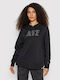 Dri-Fit Lang Damen Sweatshirt mit Kapuze Schwarz