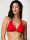 Blu4u Triangle Bikini Top Fashion Solids Red