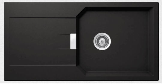 Schock Cristalite Manhattan 110-30100-1401 Drop-In Spüle aus Verbundgranulat B100xT50cm Nero