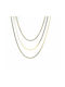 Triple layering necklace in gold-plated stainless steel