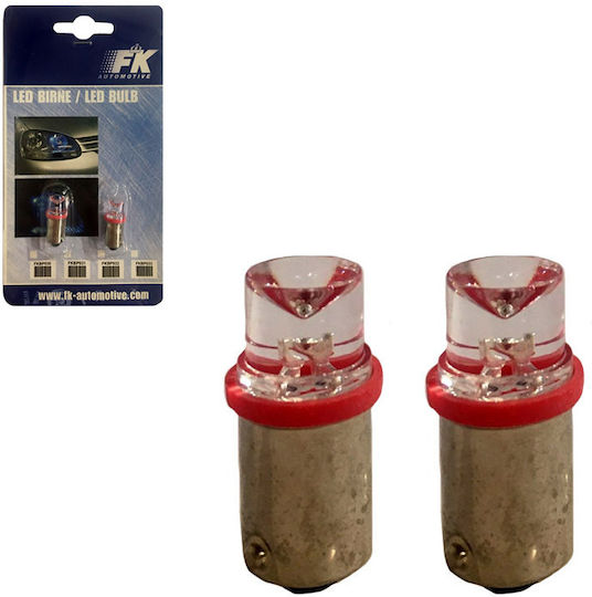 FK Λάμπες Αυτοκινήτου BA9S / T4W LED Κόκκινο 12V 2τμχ