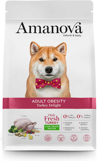 Amanova Adult Obesity 10kg Dry Food Diet, Grain-Free & Gluten-Free for Adult Medium Breed Dogs with Turkey