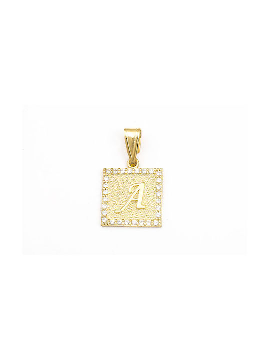 14K Gold pendant, the monogram A.