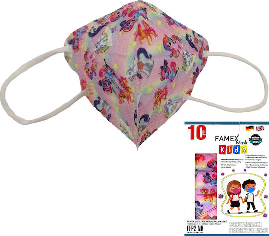 Famex Disposable Protective Mask FFP2 NR Kids with Unicorn 200pcs