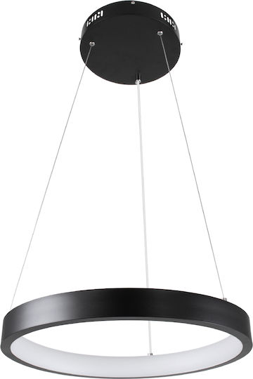 GloboStar Nemesis Κρεμαστό Φωτιστικό Μαύρο LED με Ρυθμιζόμενο Λευκό Φως 40x40εκ.