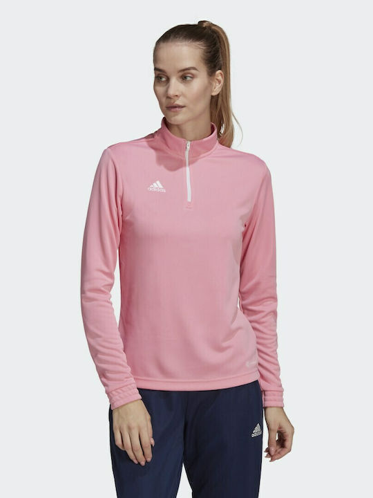 adidas Entrada 22 Women's Blouse Long Sleeve with Zipper Semi Pink Glow  HC5045