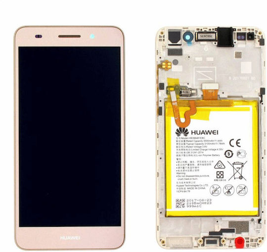 Huawei Οθόνη Service Pack με Μηχανισμό Αφής και Πλαίσιο για Huawei Y6 II (Χρυσό)