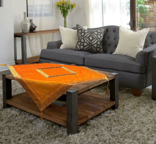 Linea Home Checkered Set 5 Pieces Sunset Orange 120x120cm