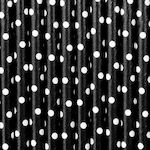 PartyDeco Straws Paper Black Polka Dot SPP2-010 10pcs