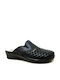 Dicas Damen Leder Anatomisch Clogs Schwarz