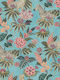 Wallpaper Flora Vinyl Turquoise L1005xW53cm Washable