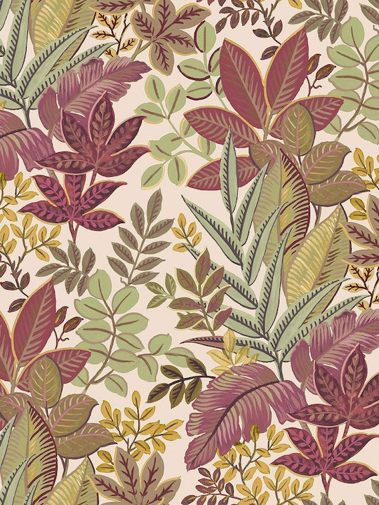 Wallpaper Flora Vinyl Beige L1005xW53cm Washable