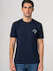 Trussardi Men's T-Shirt with Logo Navy Blue