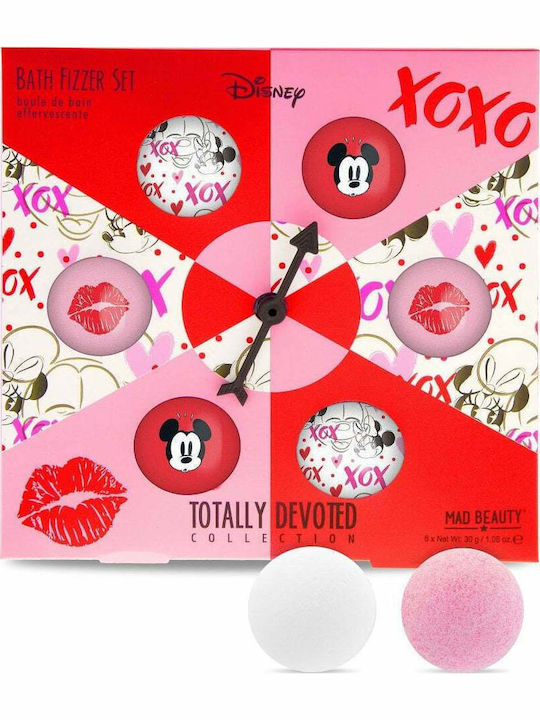 Mad Beauty Minnie & Mickey Totally Devoted Bath Fizzer Hautpflegeset für Reinigung Körperreinigung 6Stück