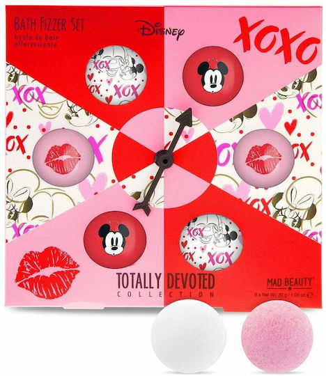 Mad Beauty Minnie & Mickey Totally Devoted Bath Fizzer Hautpflegeset für Reinigung Körperreinigung 6Stück