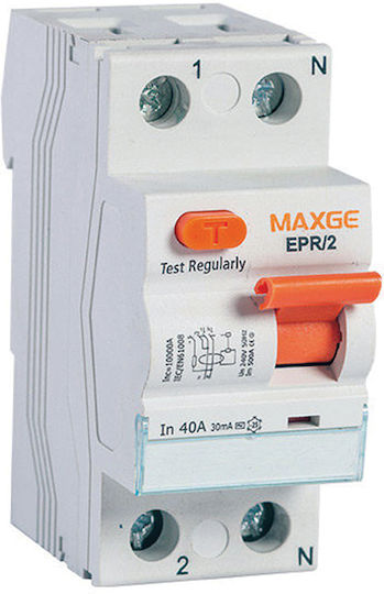 Maxge TYPE A EPR-2 MXG Ρελέ Ράγας Διαρροής 40A Διπολικό