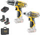 FFG 46565 Set Impact Drill Driver & Impact Screwdriver 12V with 2 Batteries 4Ah and Case