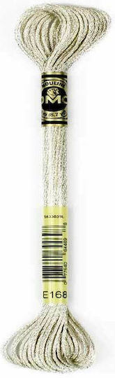 DMC Thread Embroidery Mouliné Effet Lumière Cotton E168 Silver 8m
