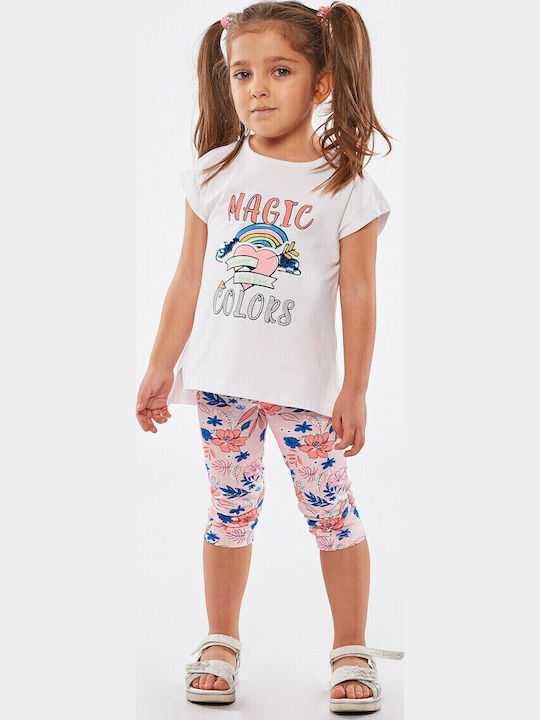 Kids' Set with Leggings Summer 2pcs Ecru