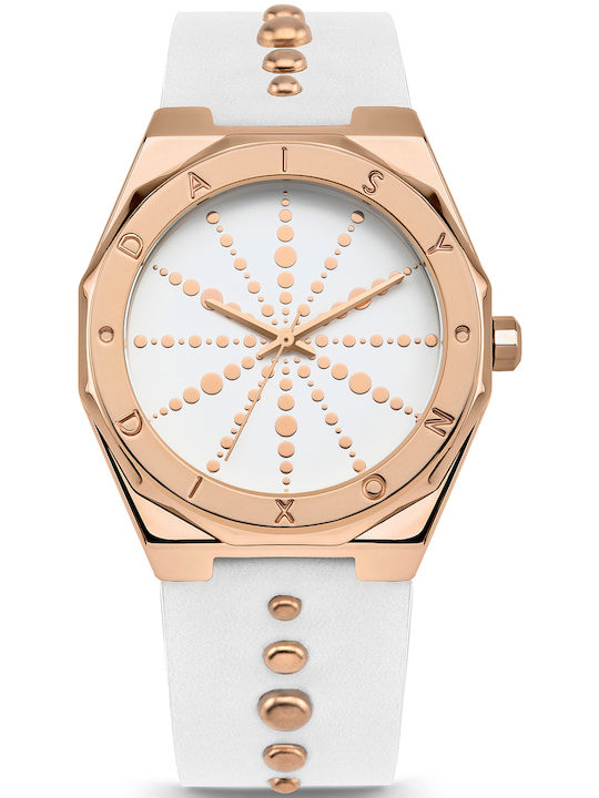 Daisy Dixon Alessandra Γυναικείο Ρολόι 36mm Μπαταρίας με Λευκό Δερμάτινο Λουράκι
