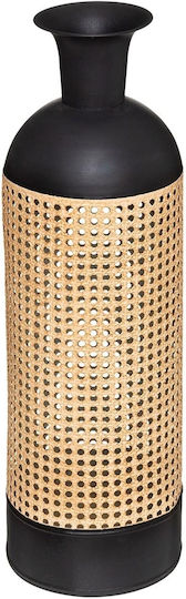 Atmosphera Atmosphera Dekorative Bodenvase Metallisch Schwarz / Beige Φ18.5xH61.5cm