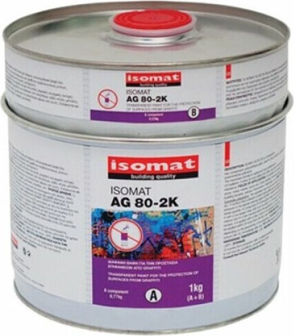Isomat AG 80-2K Βερνίκι Επιφάνειας Πολυουρεθάνης 2 Συστατικών Νερού Άχρωμο Γυαλιστερό 5lt