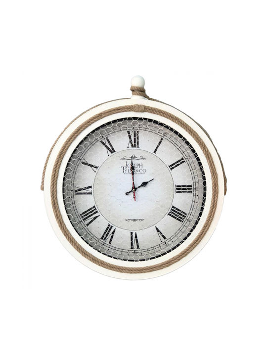 HomeMarkt Wall Clock Metallic White Ø50cm