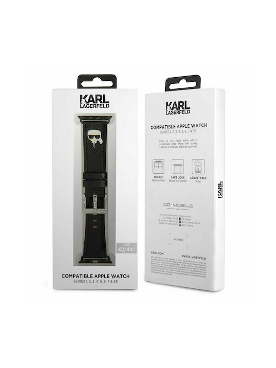 Karl Lagerfeld Karl Head Λουράκι Δερματίνης Μαύρο (Apple Watch 38/40/41mm)