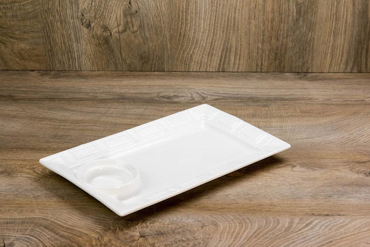 Viosarp Plate Shallow Rectangular Ceramic White 30.3x18.2cm