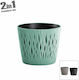 Marhome Sandy Pot Plastic Bay Leaf Mint 15.8x15.8x13.8cm.