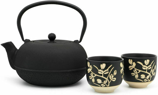 Bredemeijer Teeset mit Tasse Gusseisen Schwarz 1000ml 3Stück