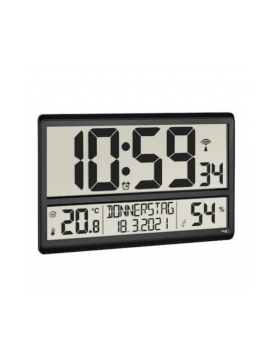 TFA Wall Clock Digital Plastic 36x23.5cm