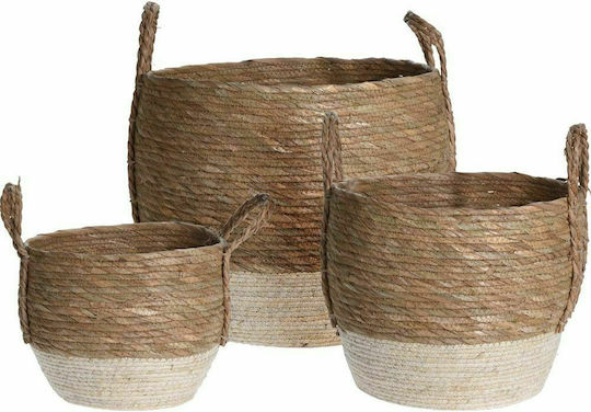 JK Home Decoration Комплект декоративни кошници с дръжки Brown 3бр