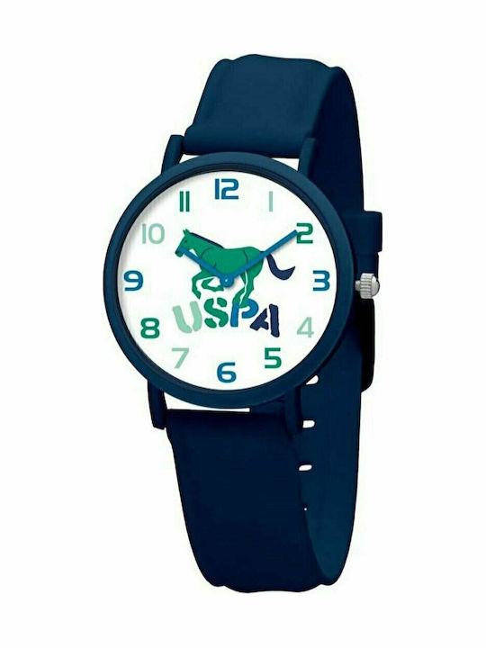 U.S. Polo Assn. Ceas analogic pentru copii cu curea din cauciuc/plastic Albastru