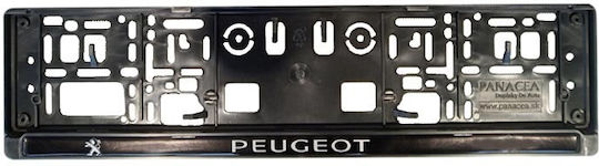 Carner Πλαίσιο Πινακίδας Αυτοκινήτου Πίσω Peugeot Πλαστικό Μαύρο