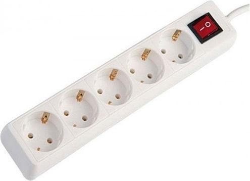 Extrastar Steckdosenleiste 5 Positionen mit Schalter und Kabel 1.5m