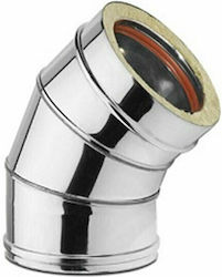 005-101-094 Semi-angular Conector de Coș de Fum Inox 230mm Argintiu