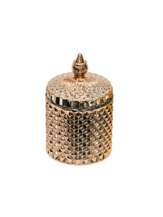Faitakis Pack Φοντανιέρα Sticlă cu Capac 8.3x8.3x13.8cm Pink / Gold