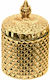 Faitakis Pack Glass Sweet Jar with Lid Golden 8.3x8.3x13.8cm