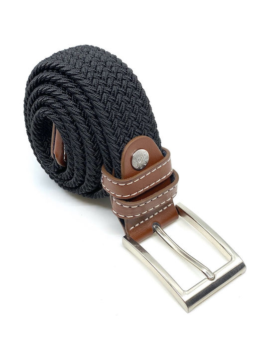 Legend Accessories Men's Knitted Elastic Belt Black