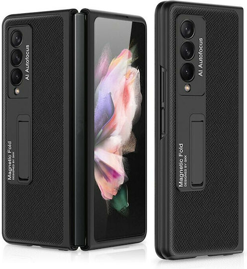 GKK Shockproof Umschlag Rückseite Synthetisches Leder Magnetisch Black (Galaxy Z Fold 3)