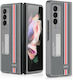 GKK Shockproof Back Cover Piele artificială Magnetic Limited Grey (Galaxy Z Fold 3)