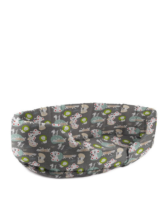Mc Decor Printed Sofa Dog Bed Gray 75x50cm