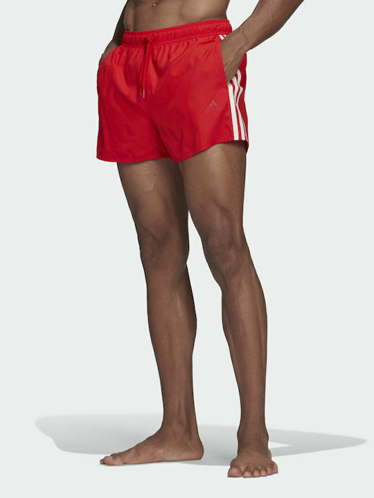 adidas 3-Stripes CLX Men's Swimwear Shorts Vivid Red White