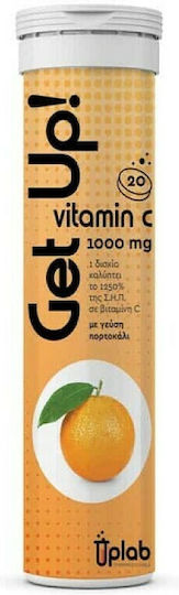 Uplab Pharmaceuticals Get Up Vitamin C Vitamin for Immune System Boost, the Skin & Antioxidant Action 1000mg Orange 20 eff. tabs