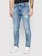 Men's Elastic Jeans Pants with Slim Tapered Fit Denim Medium